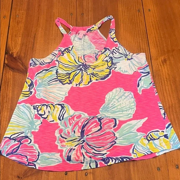 Lilly Pulitzer Vibrant Pink Floral Razorback Tank Top - Picture 1 of 6